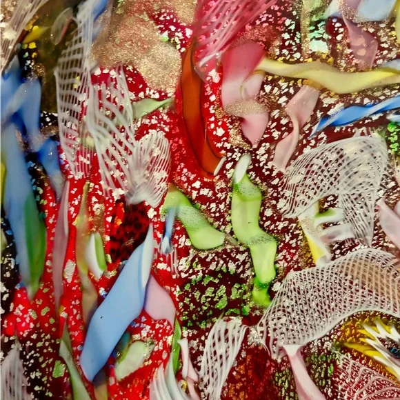 1950’s AVEM Oval Dish Multi-Colored Bizantino Murano Glass Tutti Frutti - Picture 11 of 12